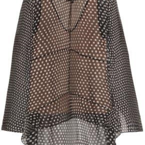 Polka-Dot Silk-Chiffon Blouse size 46 - Picture 2 of 6